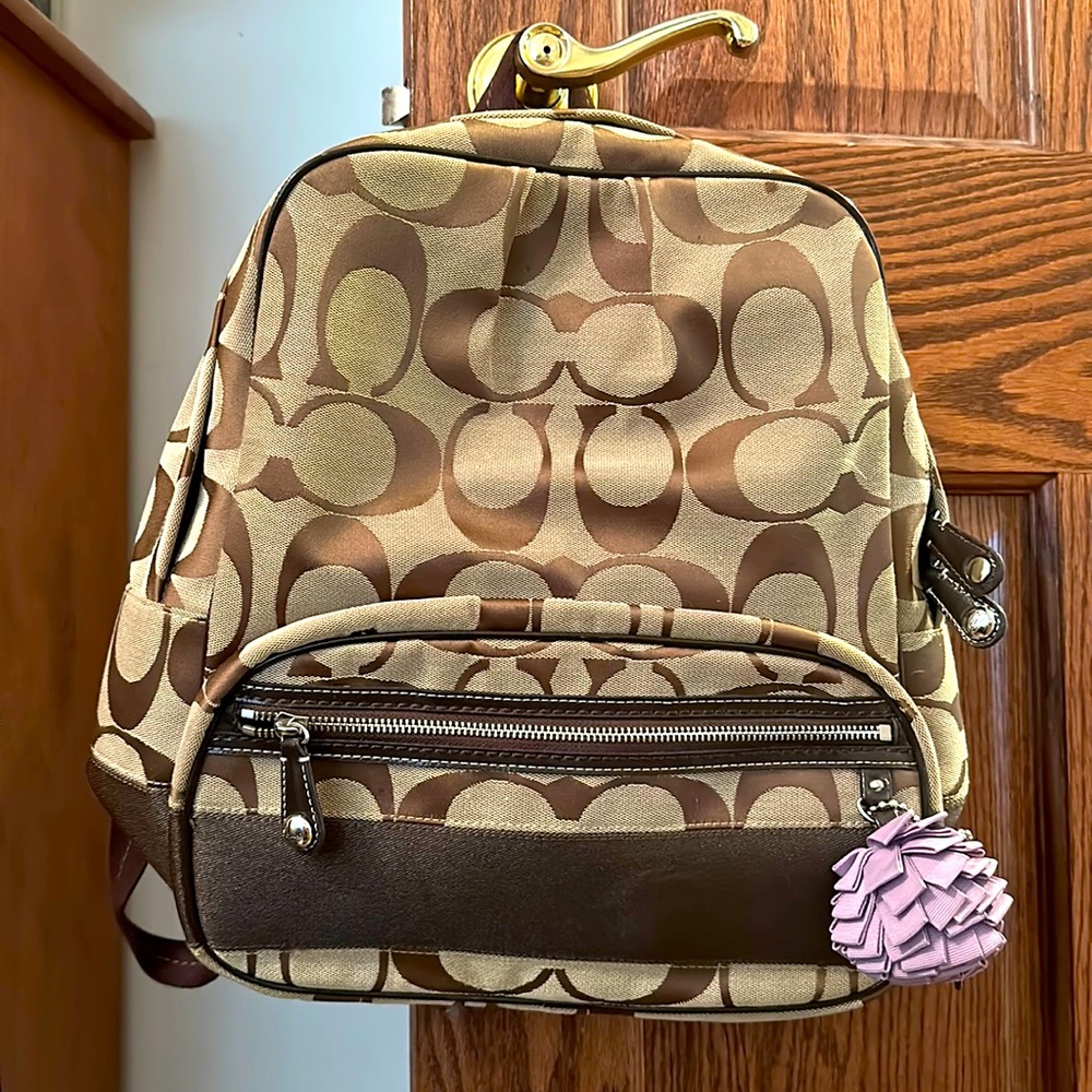 Coach Brown and Tan Women's Backpack